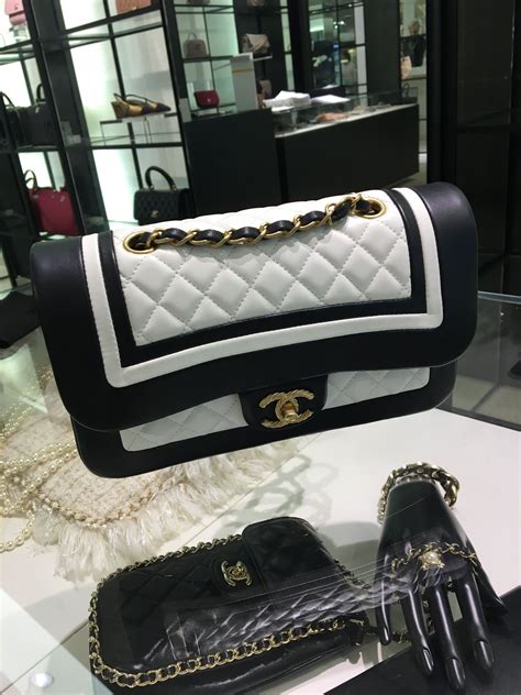 chanel bag white black|chanel handbags black and white.